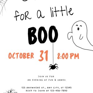 Overdue for a little Boo Halloween Party Invitation