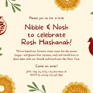 Rosh Hashanah Nibble and Nosh Invitation