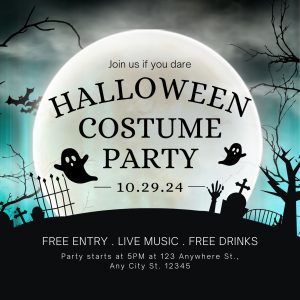 Square Halloween Party Invitation