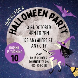 Halloween Theme Birthday Invitation