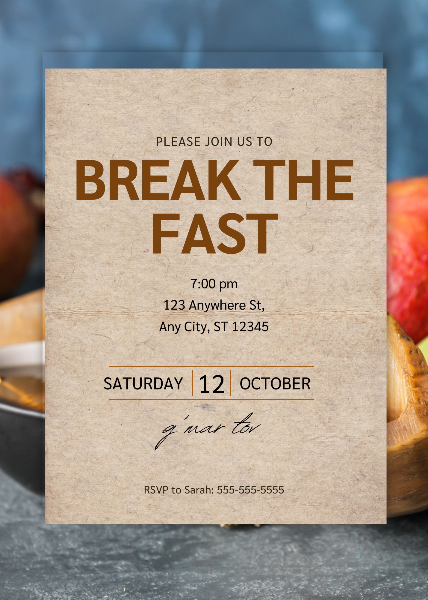Yom Kippur Break the Fast Invitation