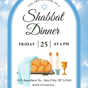 Shabbat Dinner Invitation Winter Theme