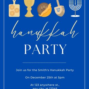 Hanukkah Gelt Menorah Party Invitation