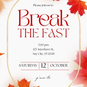 Yom Kippur Break the Fast Invitation