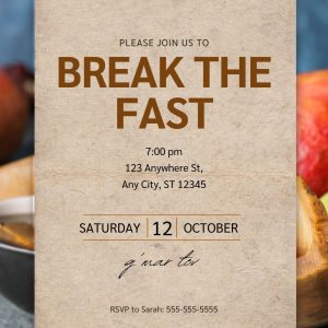 Yom Kippur Break the Fast Invitation