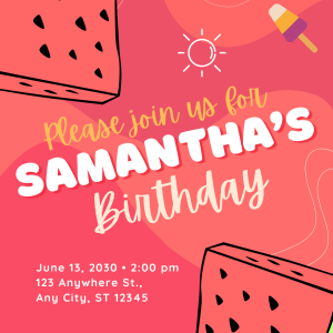 Summer Birthday Party Watermelon